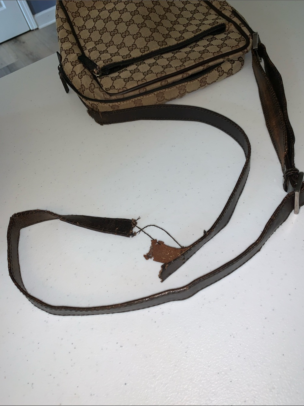 Gucci Beige & Brown GG
Canvas Messenger Bag needs new strap - Picture 13 of 17